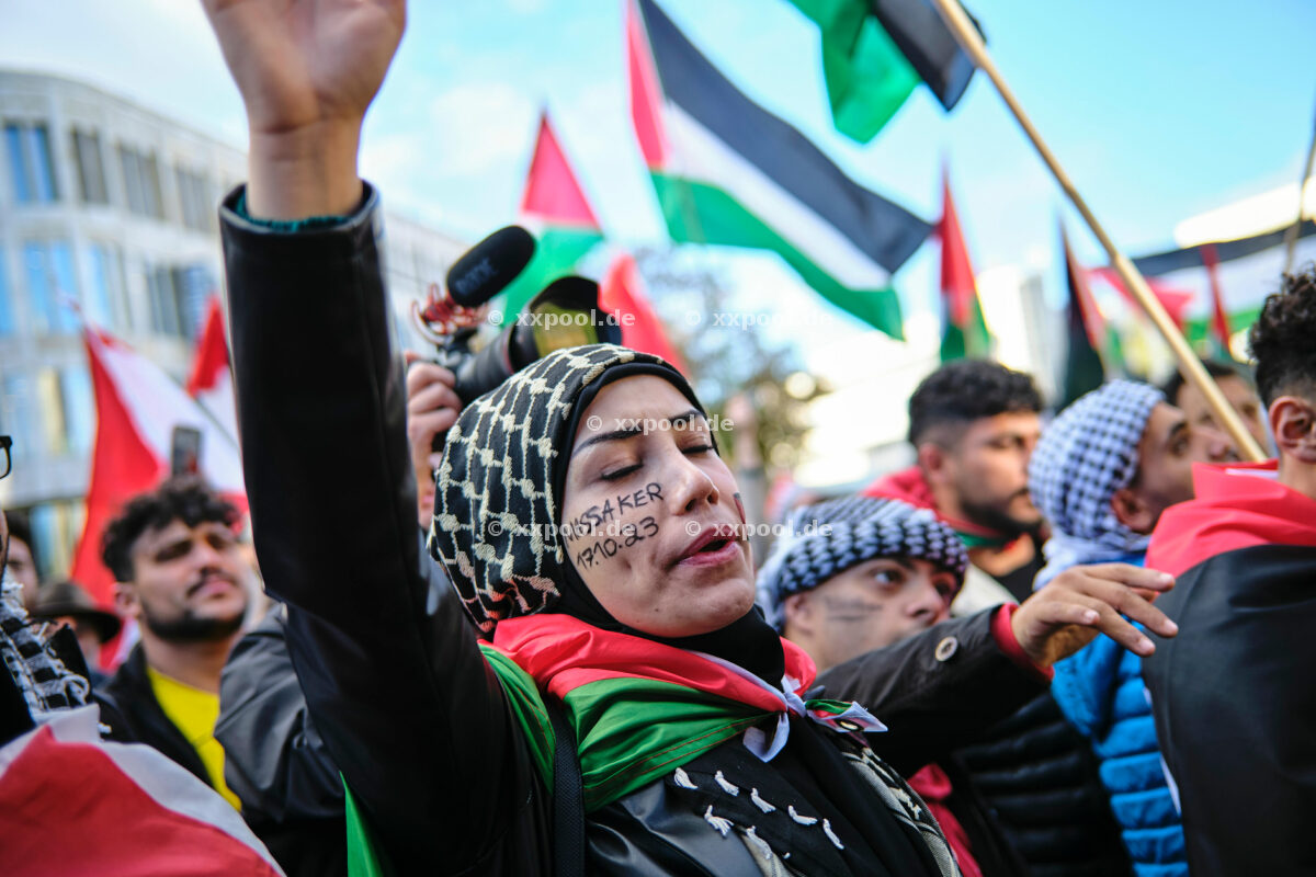 Palästinenser Kundgebung mit Solidarität für Gaza