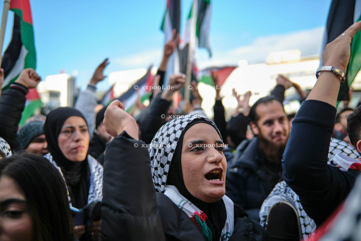 Palästinenser Kundgebung mit Solidarität für Gaza